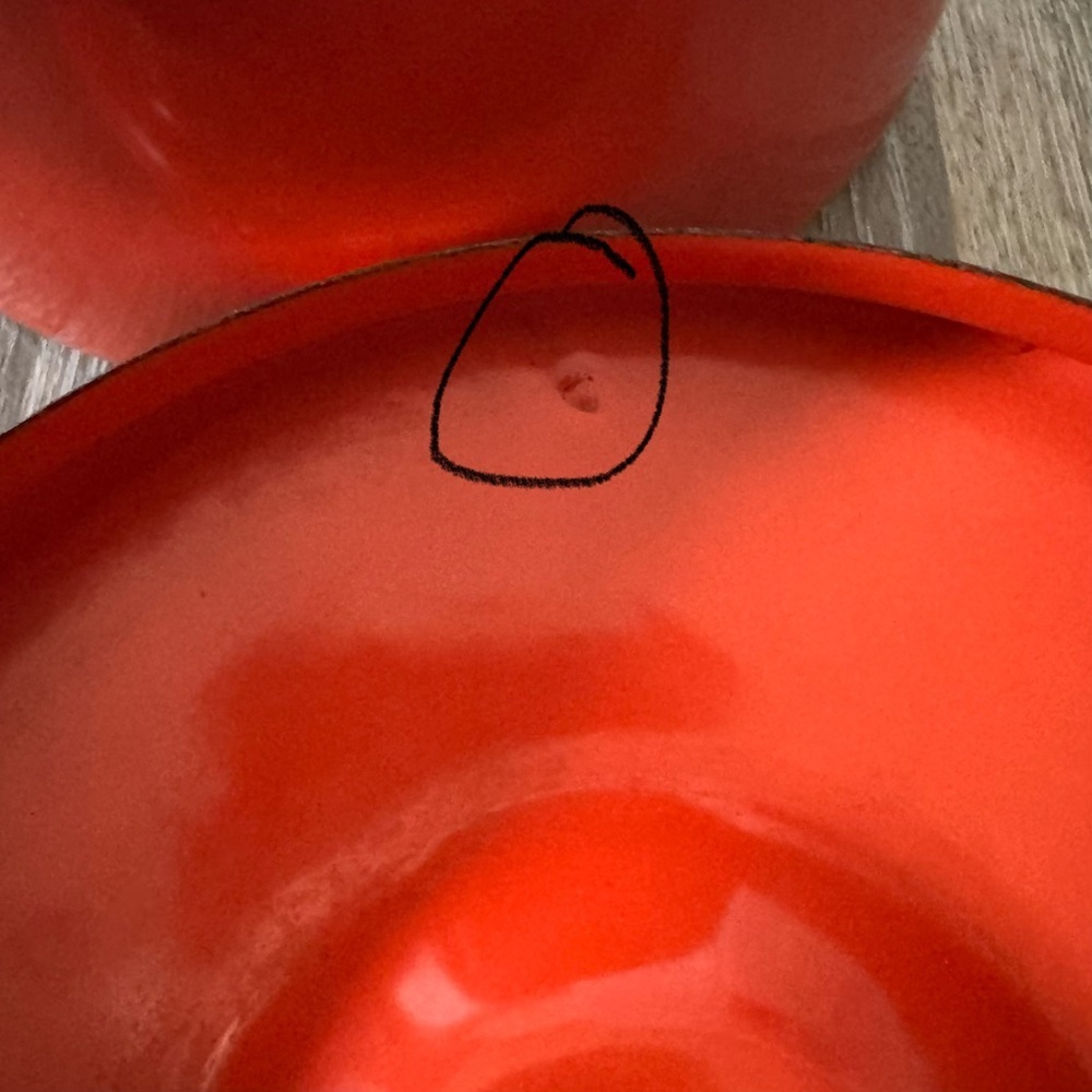 1970s Enamel Orange Stovetop Pot with Lid Medium Size - Picture 6 of 12